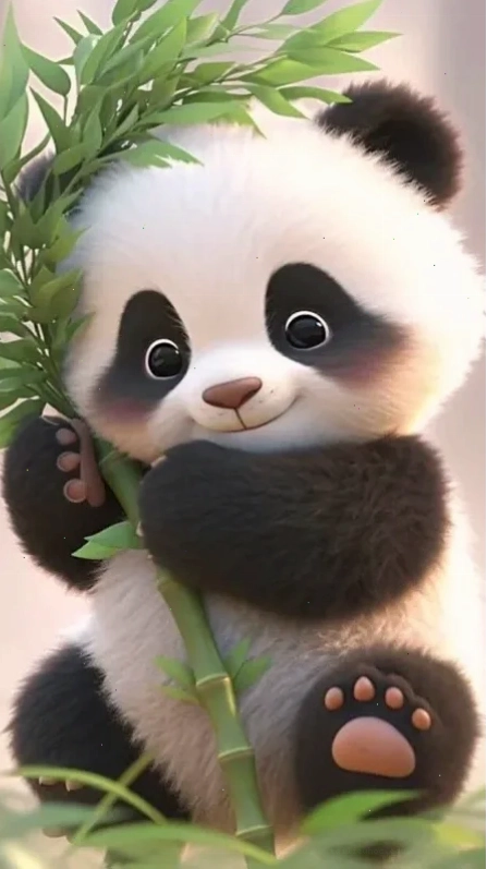 hình nền gấu trúc cute 3D