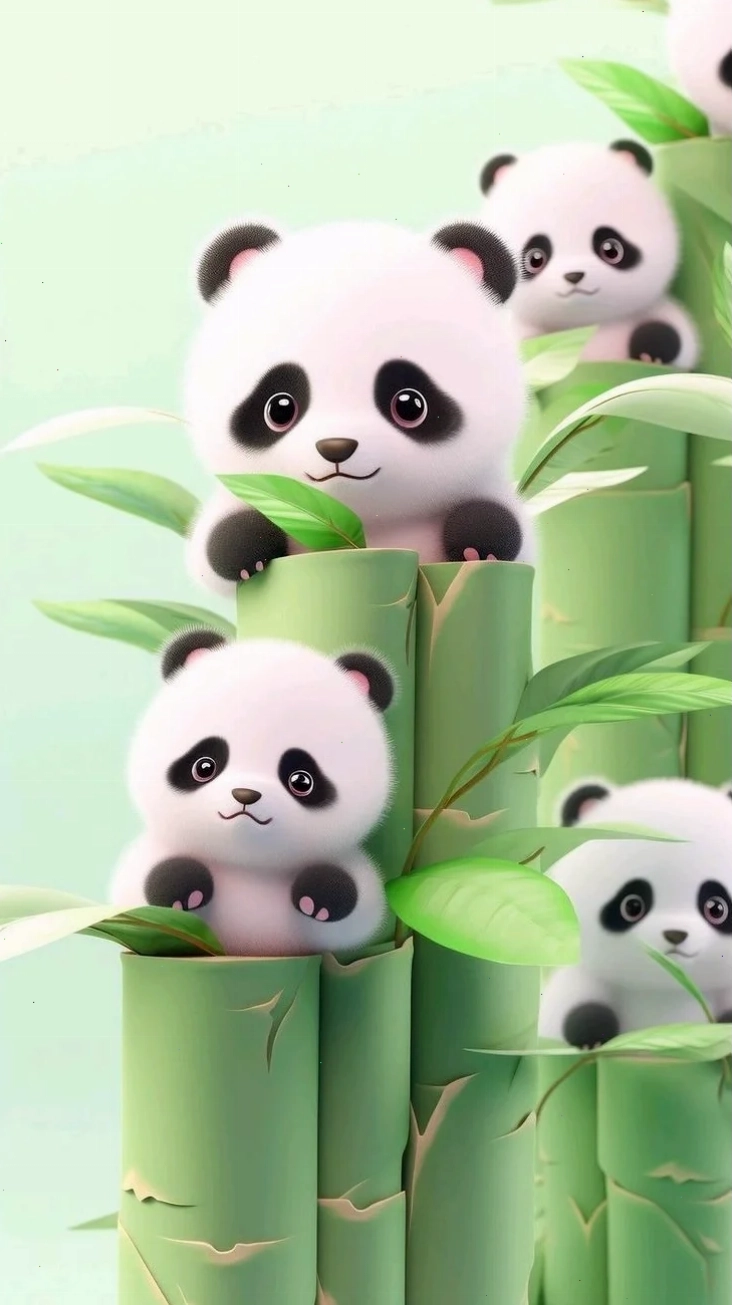 hình nền gấu trúc cute chibi