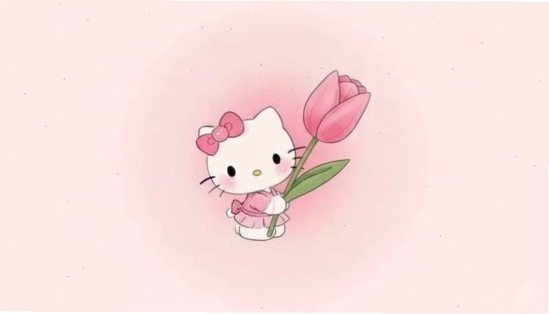 Khoảng trống cho widget hình nền hello kitty màu hồng cho ipad bố cục thoáng