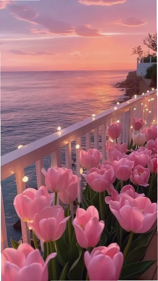 Hình nền hoa tulip rực rỡ trong ngày nắng