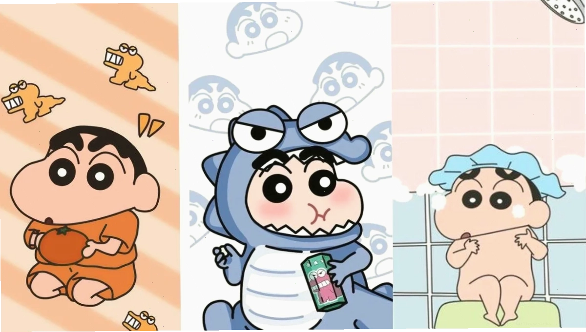 hình nền shin bựa cùng chú chó shiro