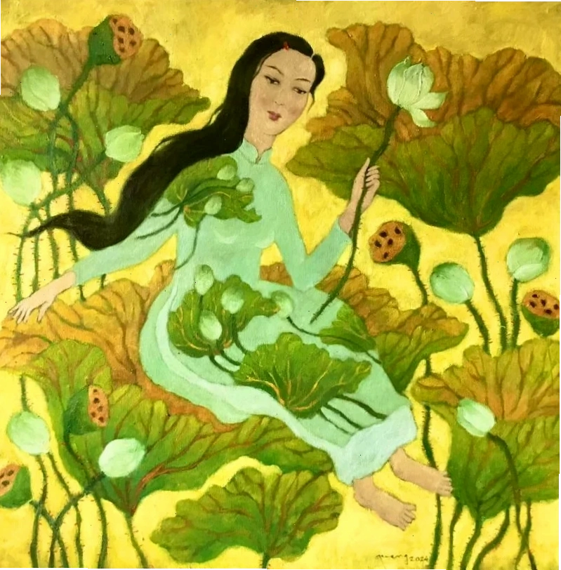 hình nền vẽ cô gái chơi nhạc