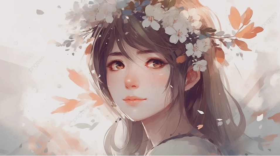 hình nền vẽ cô gái mơ mộng