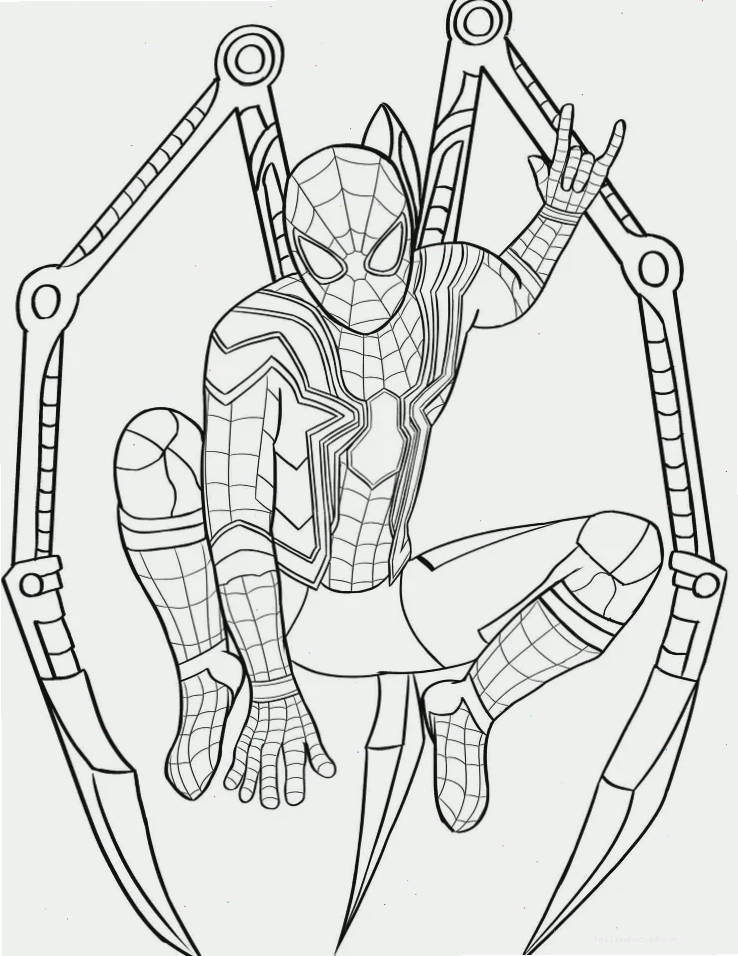 Spider Man đen tuyền hình spider man cho bé tô màu phong cách stealth