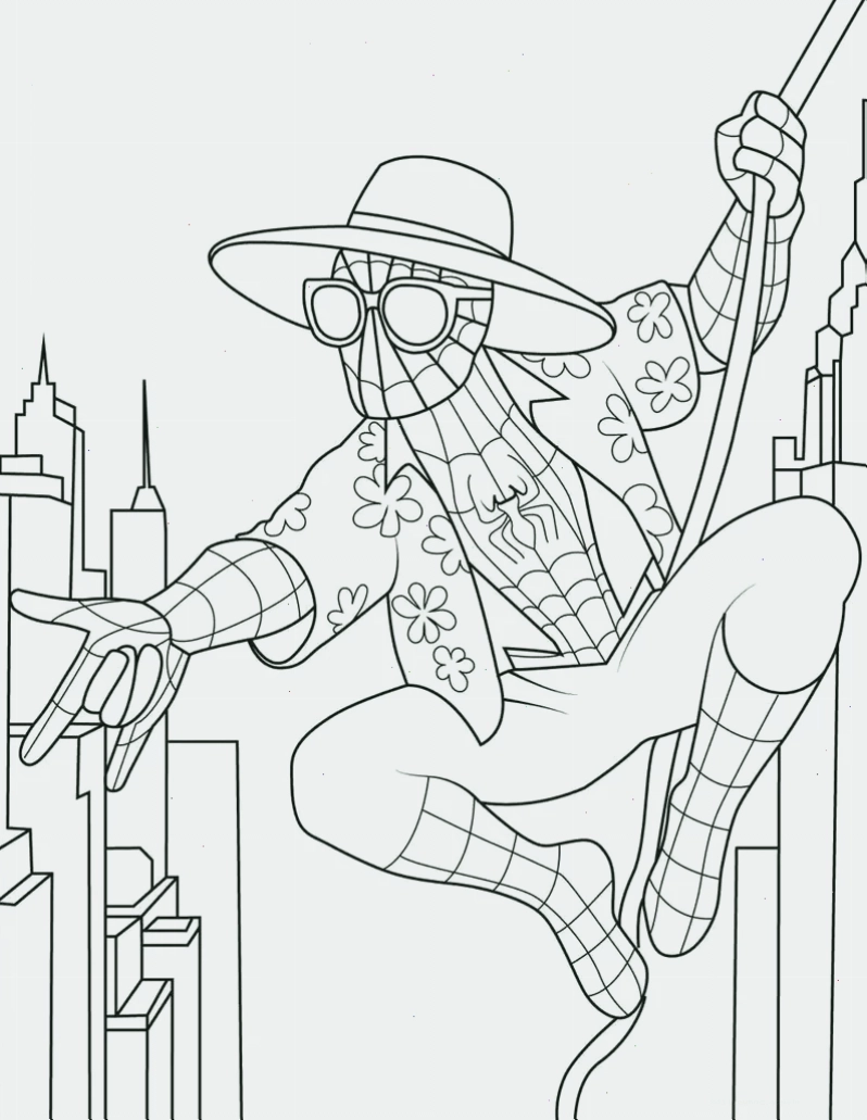 Chibi dễ thương hình spider man để tô màu dáng chibi cute