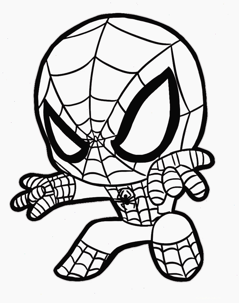 Dáng đứng anh hùng hình spider man để tô màu với dáng đứng anh hùng