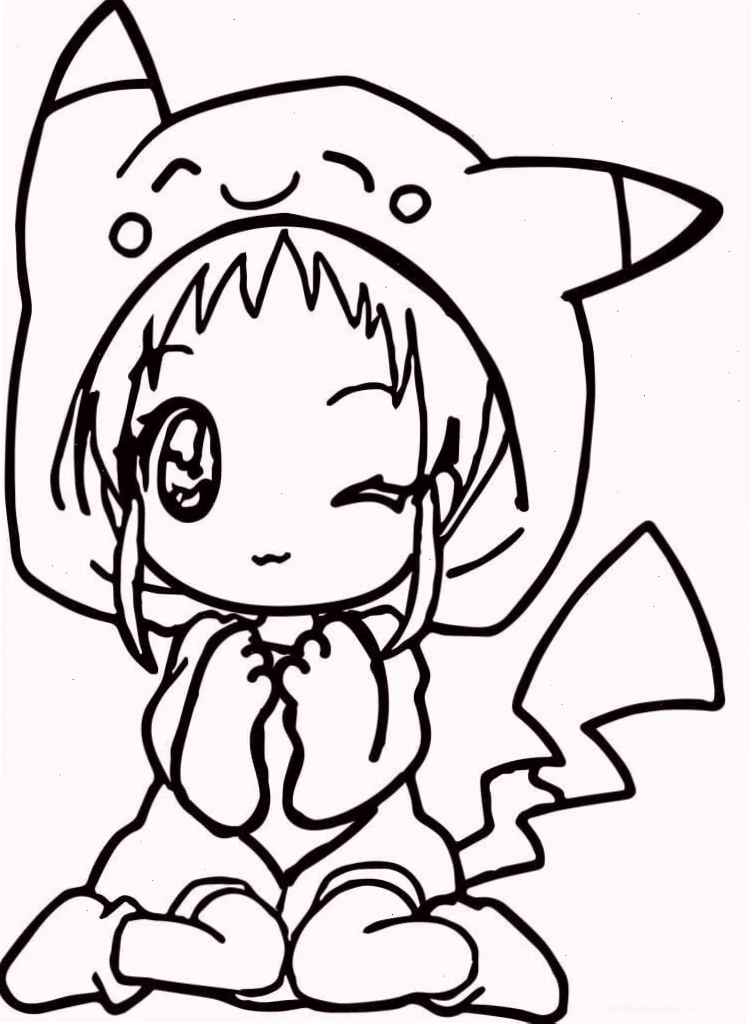 tóc đen hình tô màu anime dễ thương tóc đen tuyền