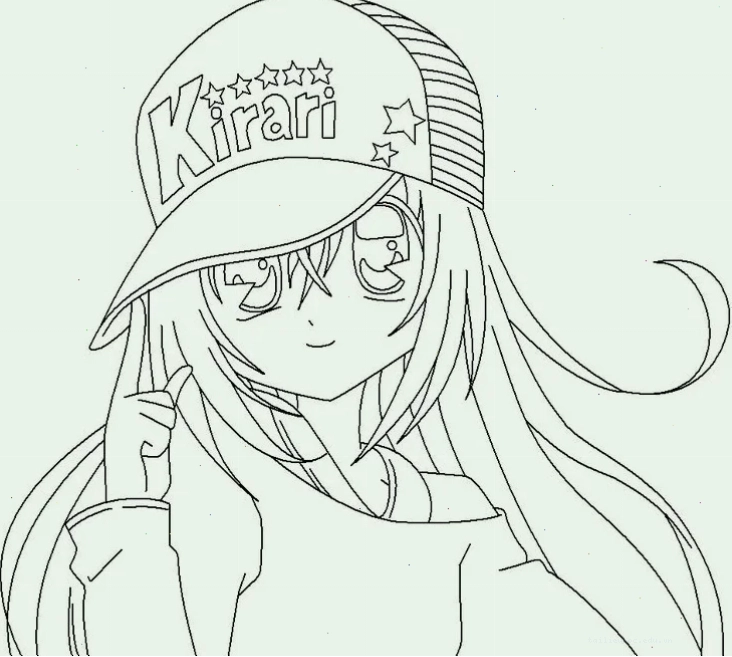 tóc tím than hình tô màu anime dễ thương tóc tím than