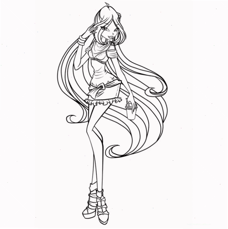 hình tô màu công chúa phép thuật winx chân dung