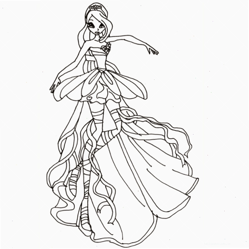 hình tô màu công chúa phép thuật winx Musa âm nhạc