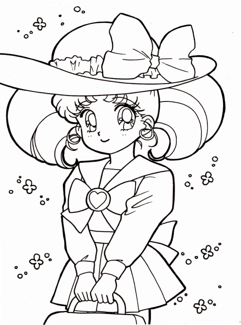 hình tô màu công chúa thủy thủ mặt trăng chibi dễ thương