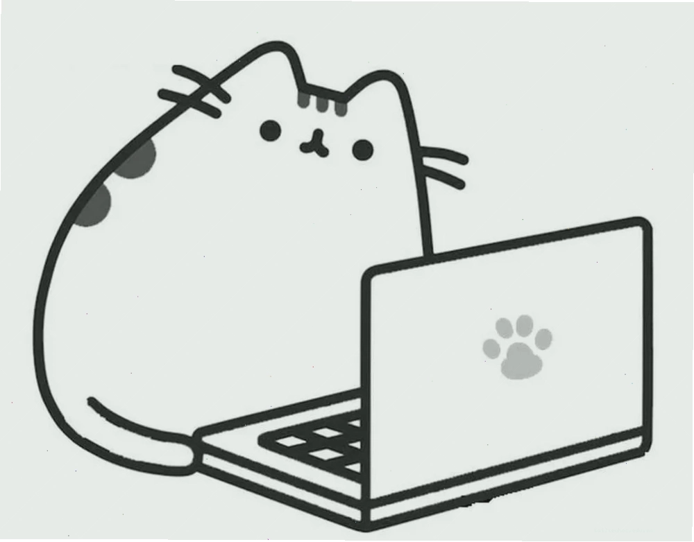 hình tô màu mèo pusheen cầm bánh rán