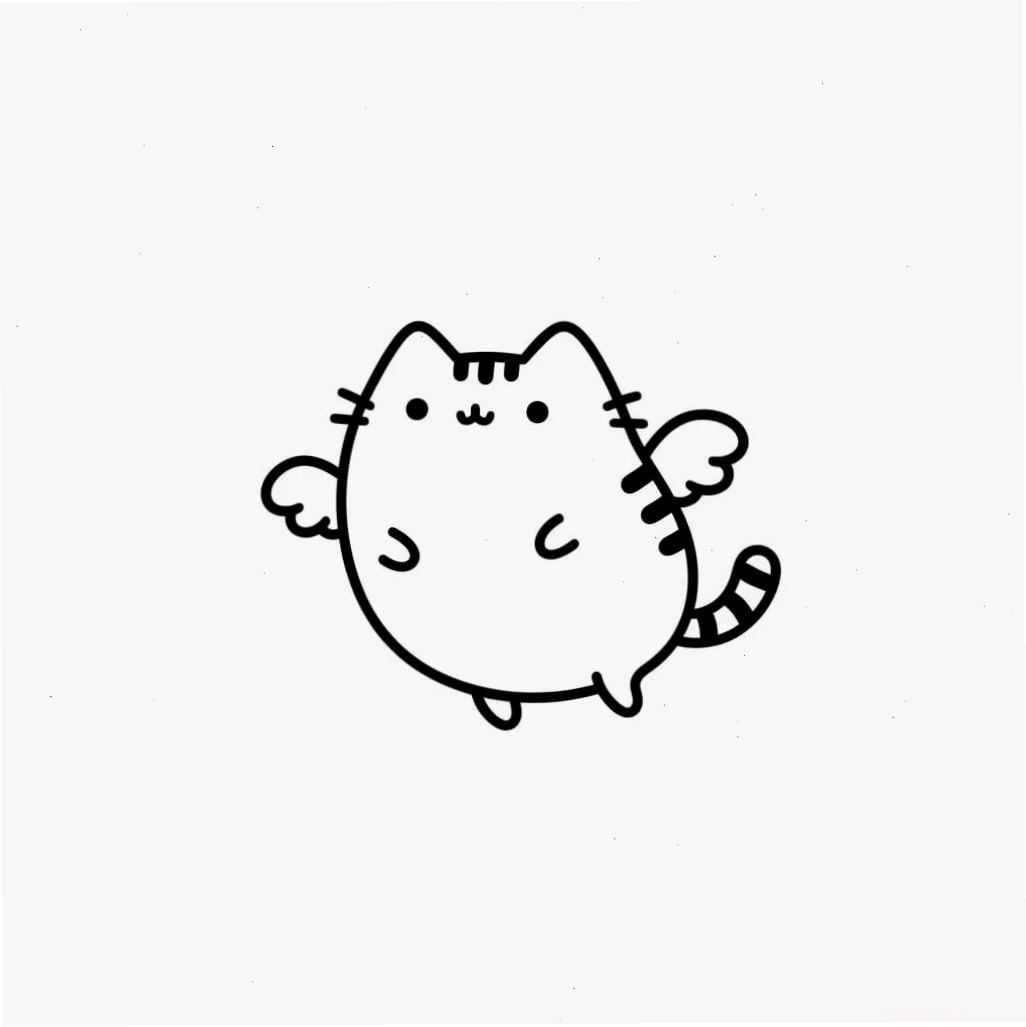 hình tô màu mèo pusheen cùng ngôi sao