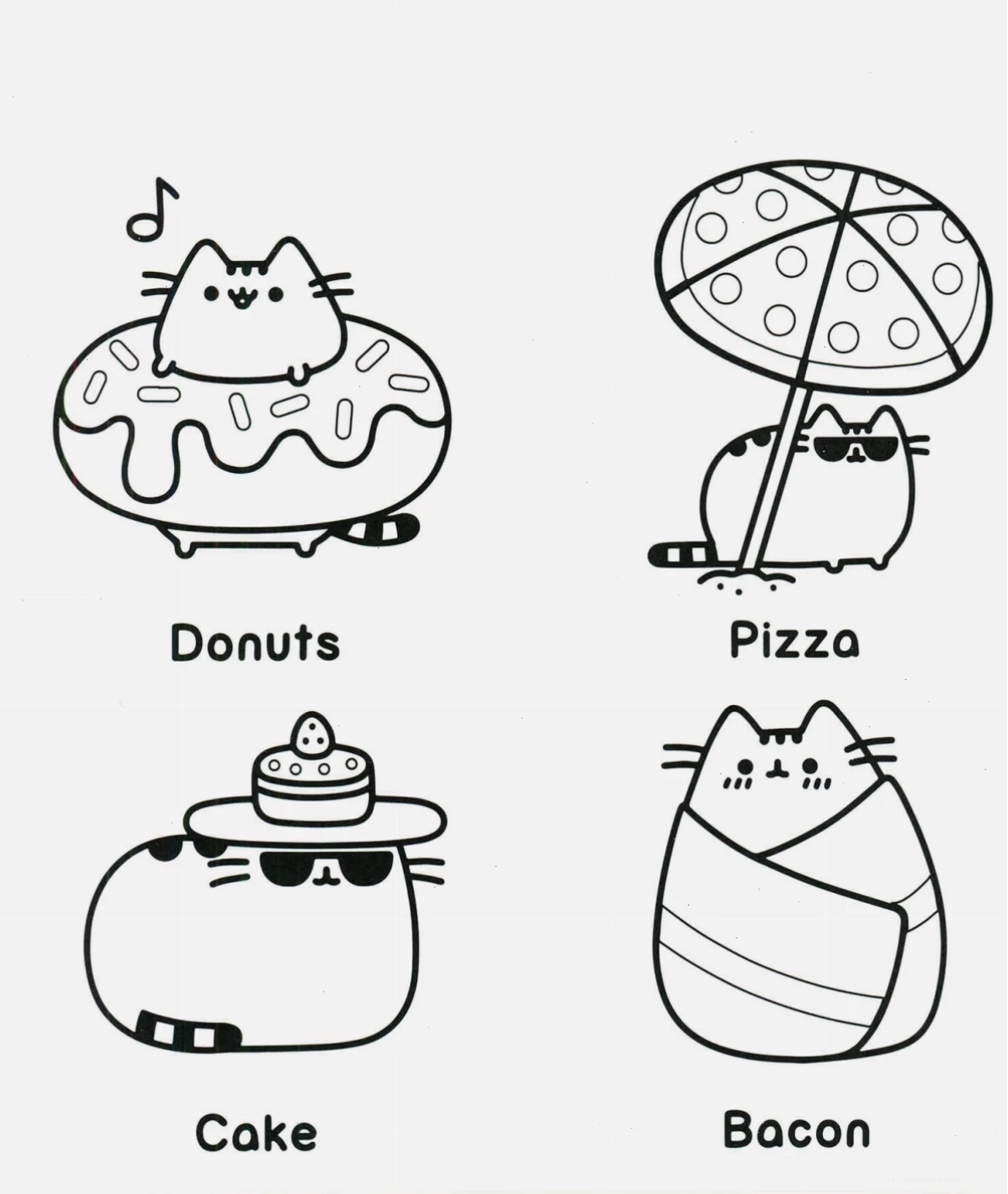 hình tô màu mèo pusheen vẽ tranh