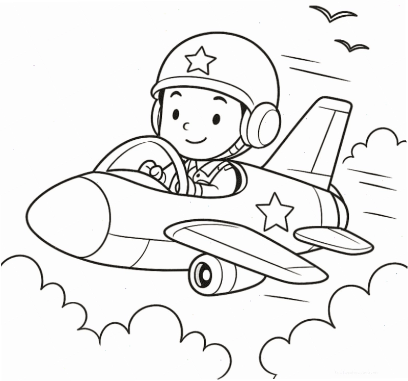 hình vẽ chú bộ đội cho bé tô màu cùng biển đảo