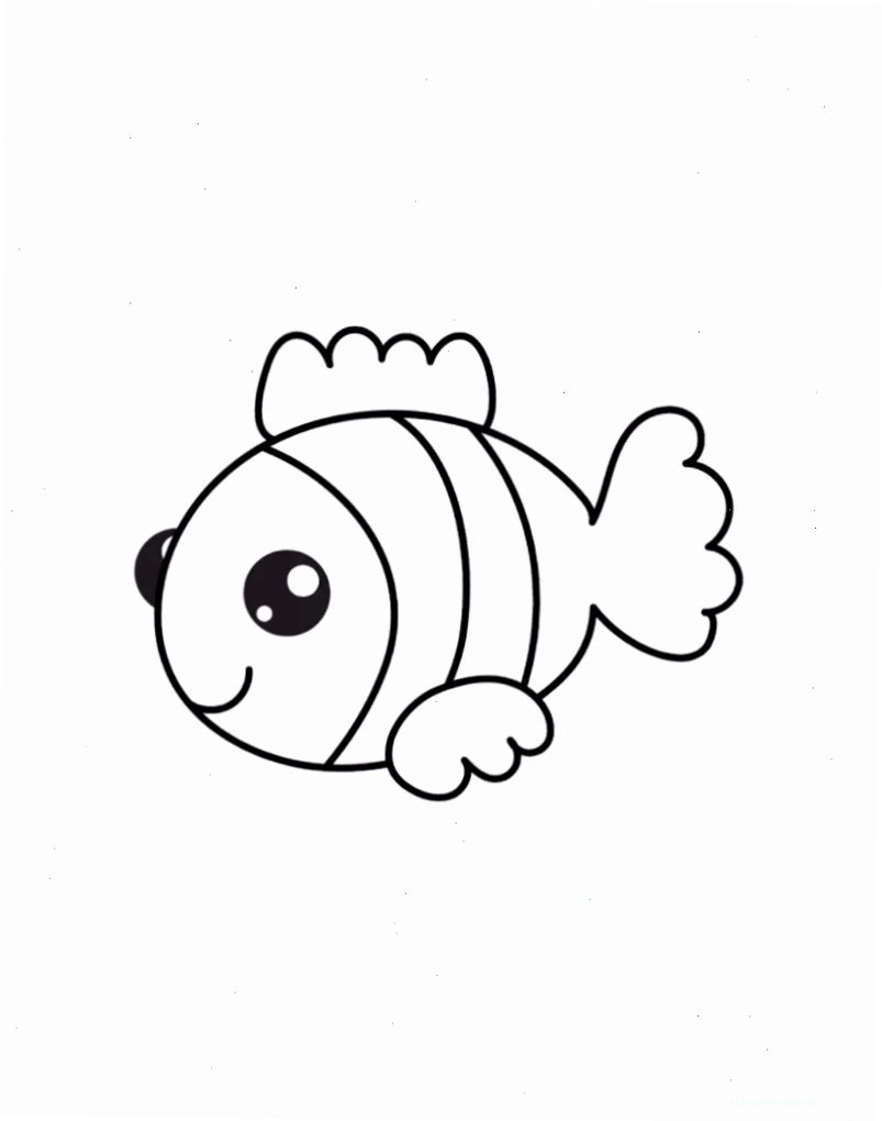 hình vẽ con cá cho bé tô màu cá hề nemo