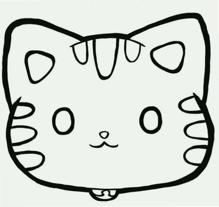 Mèo chibi cute hình vẽ con mèo cho bé tô màu chibi