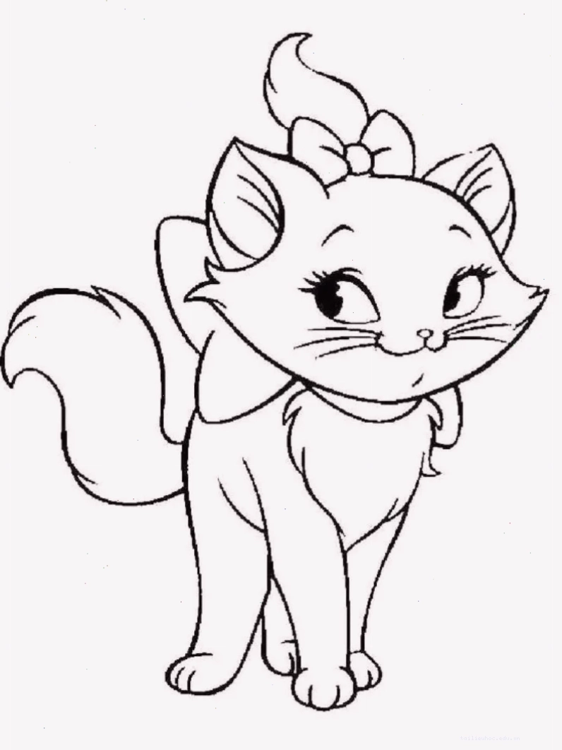 Mèo đáng yêu hình vẽ con mèo cho bé tô màu cute