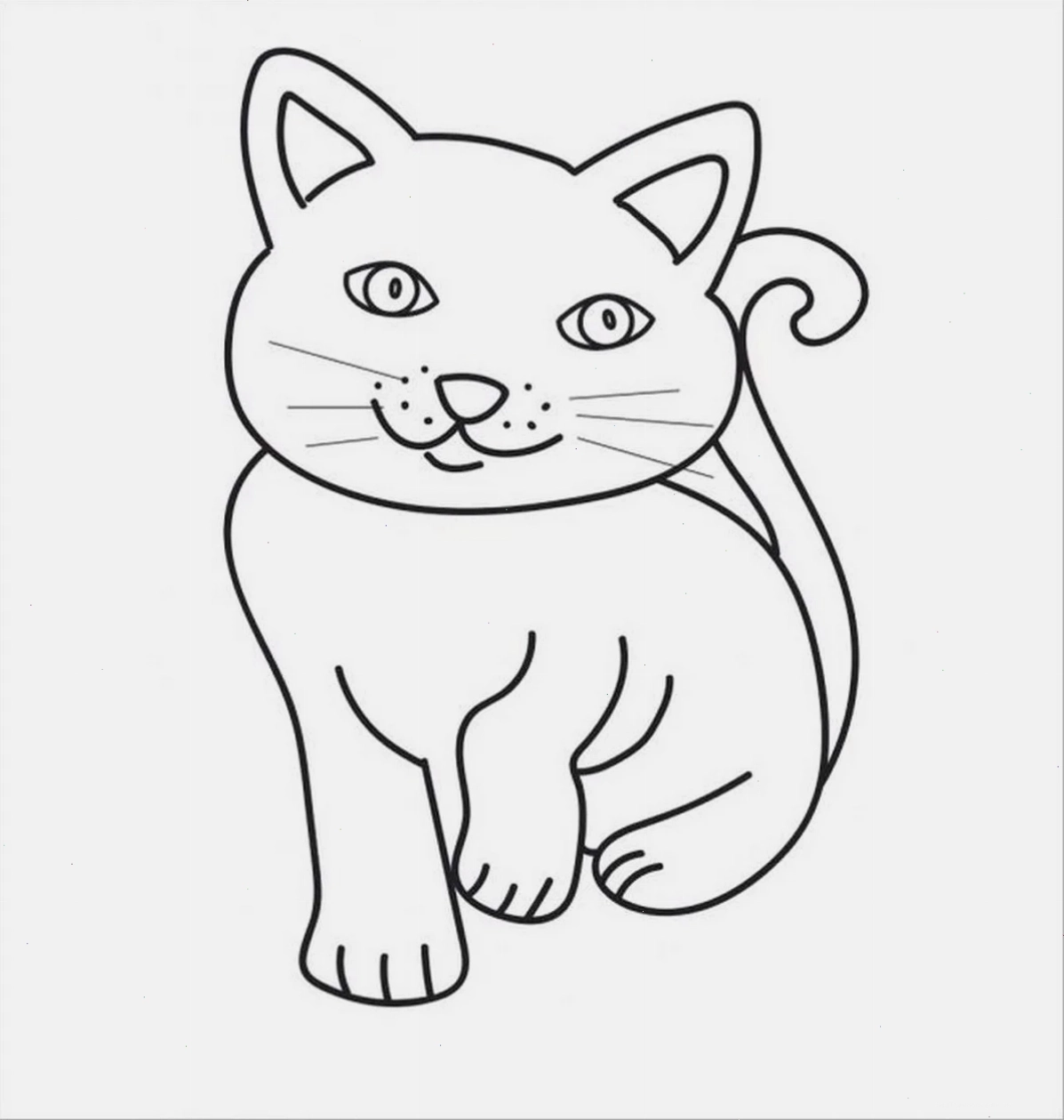 Mèo đeo nơ hình vẽ con mèo cho bé tô màu cute