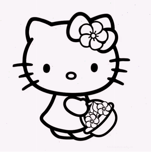 Mèo hoạt hình hình vẽ con mèo cho bé tô màu hoạt hình