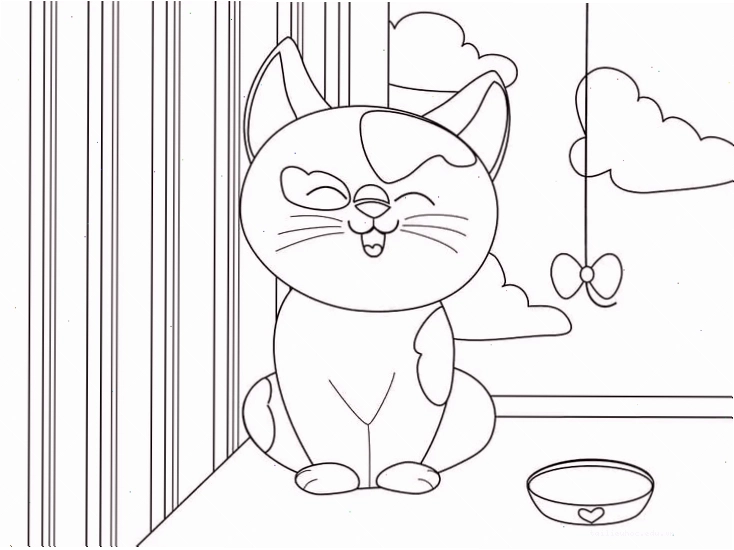 Mèo ngộ nghĩnh hình vẽ con mèo cho bé tô màu ngộ nghĩnh