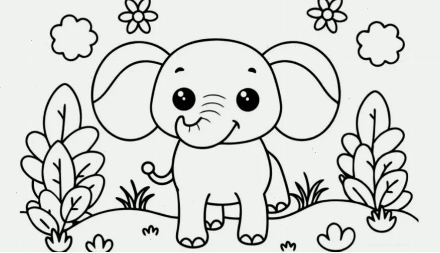 Góc vườn nhỏ hình vẽ để tô màu vườn hoa