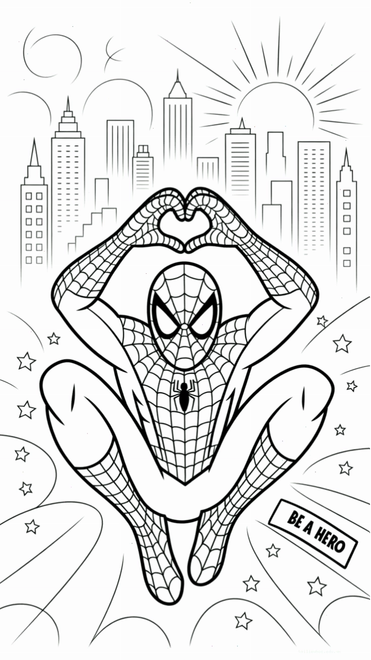 Bắn tơ nhanh hình vẽ spider man bắn tơ