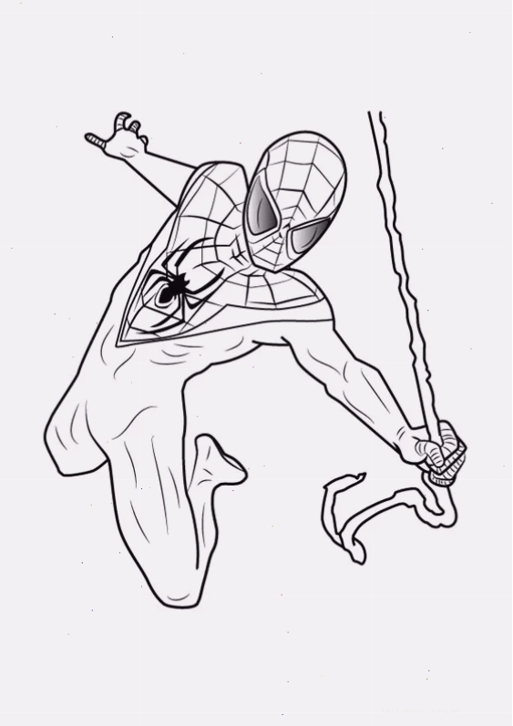 Bay lượn trên phố hình vẽ spider man bay lượn