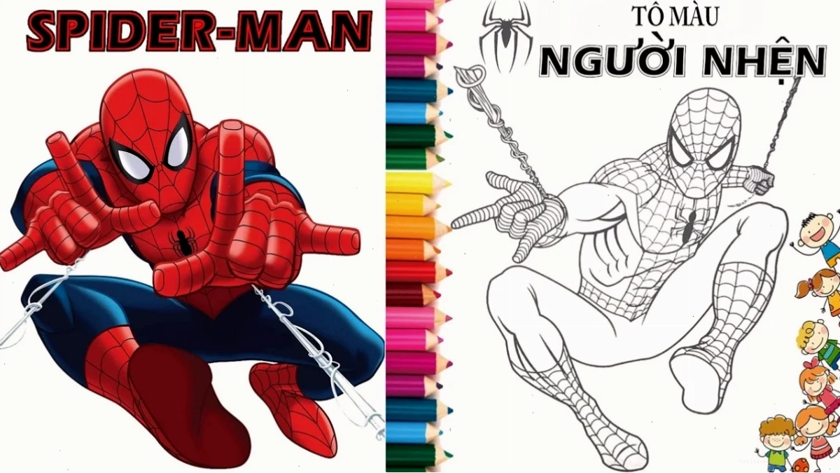 Hành động tơ nhện hình vẽ spider man hành động tơ