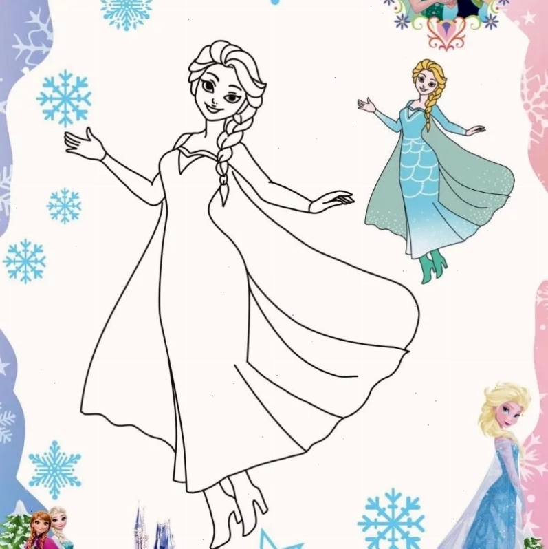 elsa cười tươi hình vẽ tô màu công chúa elsa cười tươi
