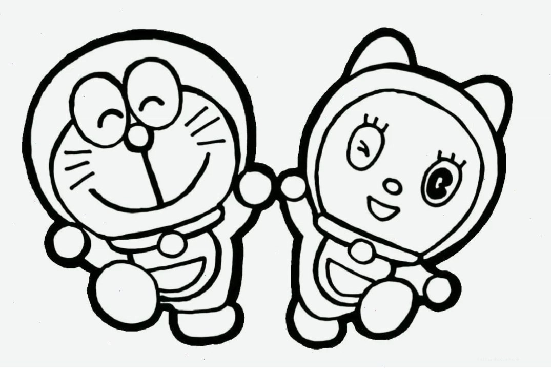 Doraemon bơi lội hình vẽ tô màu doraemon bơi