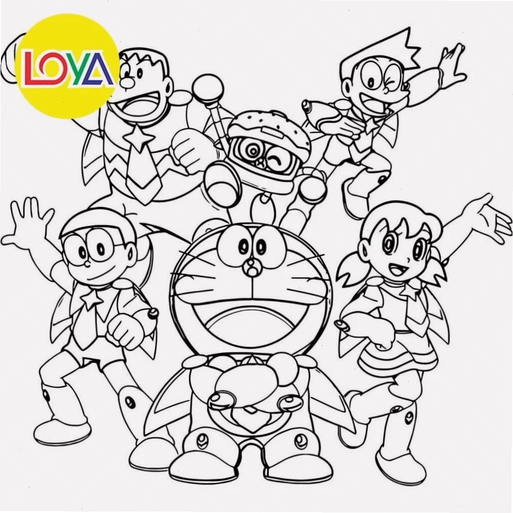 Doraemon cưỡi chổi hình vẽ tô màu doraemon cưỡi chổi