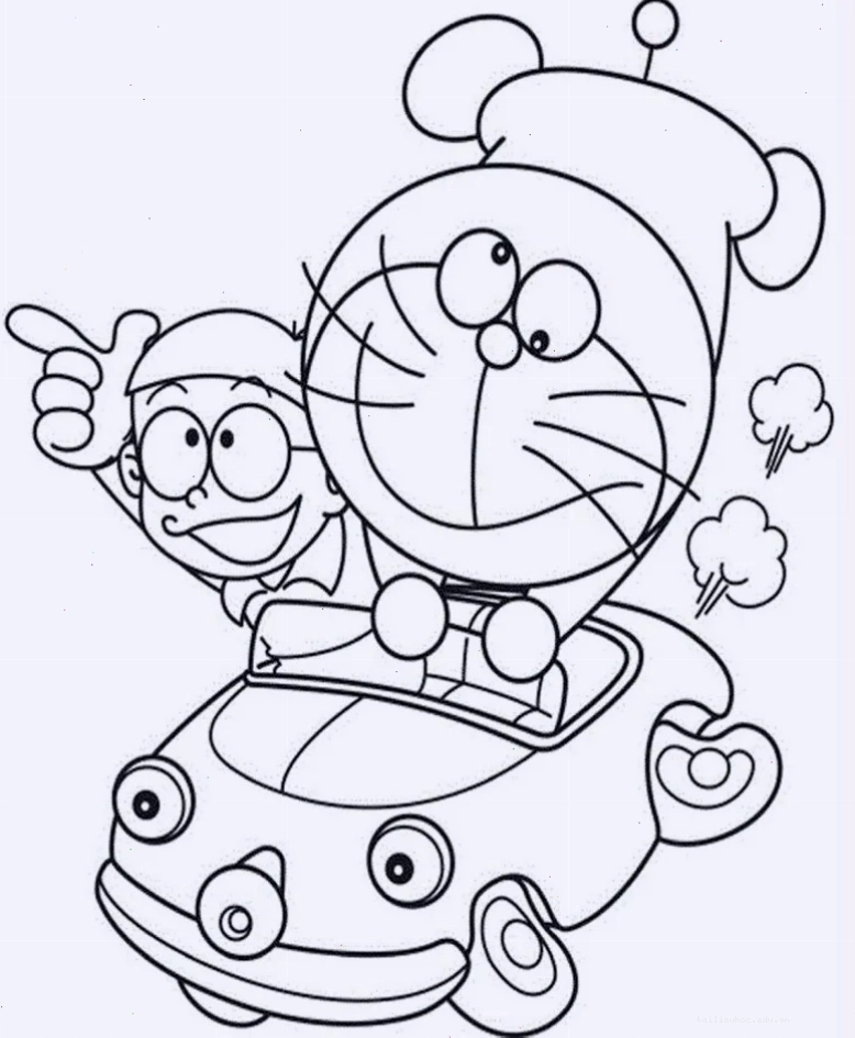Doremon hát hình vẽ tô màu doraemon đang hát