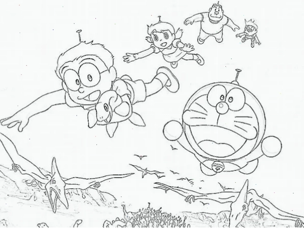 Doraemon nằm nghỉ hình vẽ tô màu doraemon đang nằm