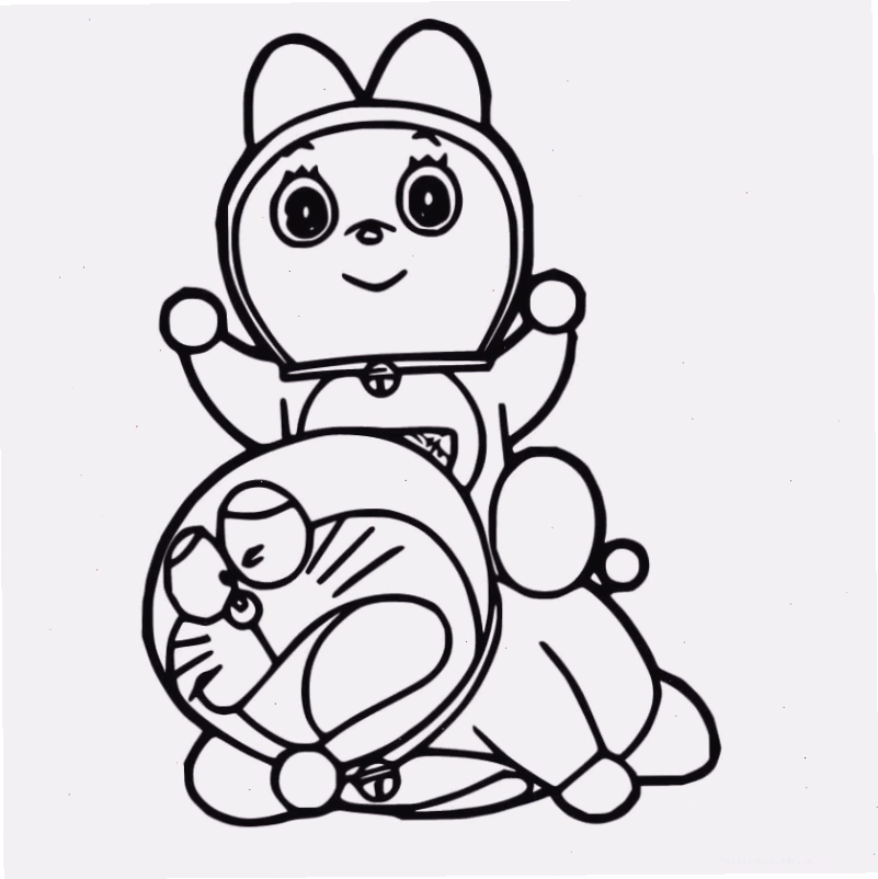 Doraemon lực sĩ hình vẽ tô màu doraemon làm lực sĩ