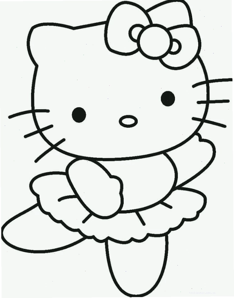 Kitty đọc sách hình vẽ tô màu hello kitty đọc sách