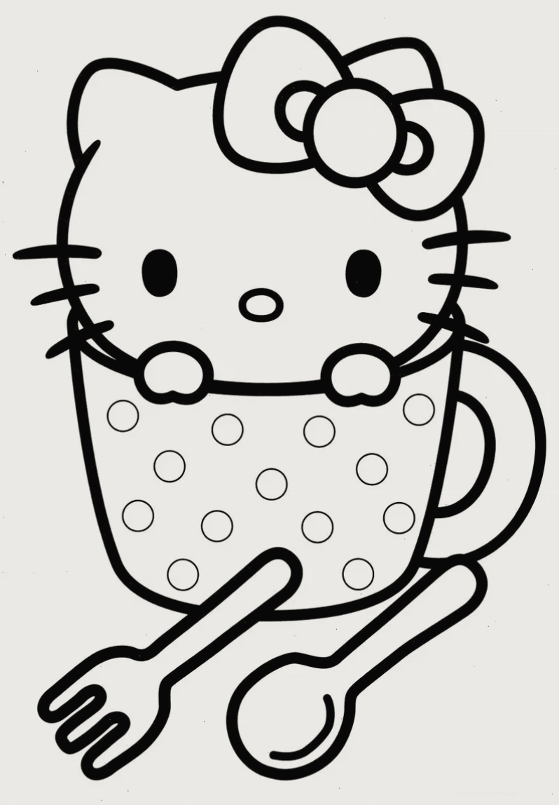 Kitty nhảy múa hình vẽ tô màu hello kitty nhảy múa