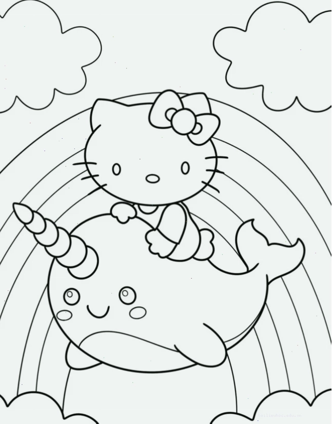 Kitty nướng bánh hình vẽ tô màu hello kitty nướng bánh