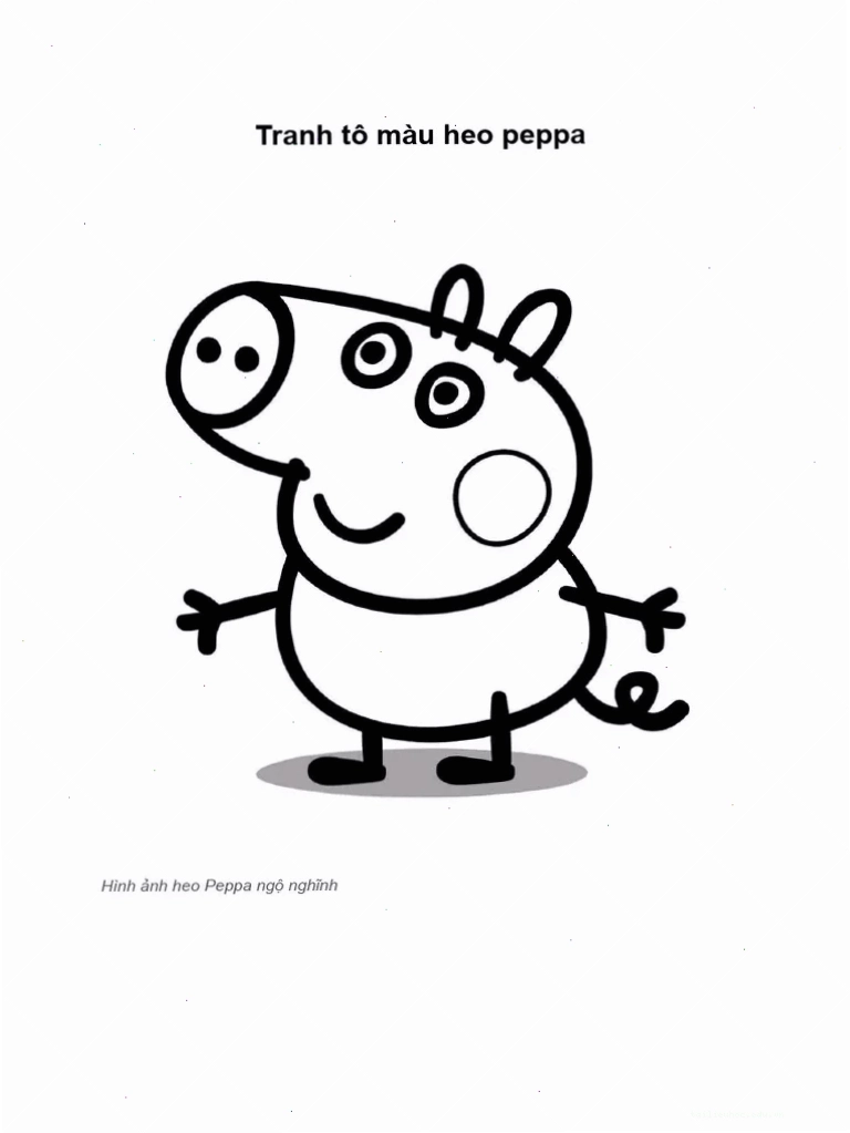 hình vẽ tô màu heo peppa chơi bóng