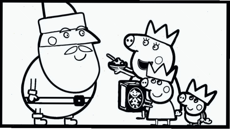 hình vẽ tô màu heo peppa cùng gấu bông