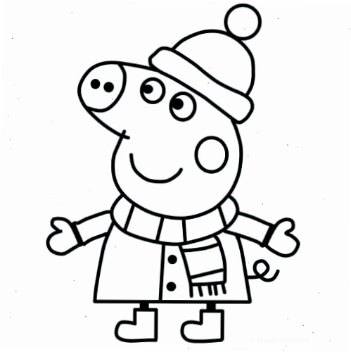 hình vẽ tô màu heo peppa lái xe