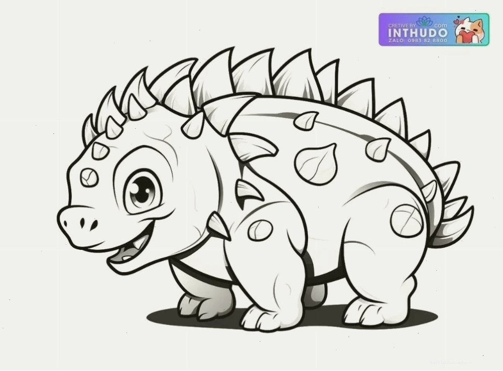 hình vẽ tô màu khủng long bạo chúa T-Rex săn mồi
