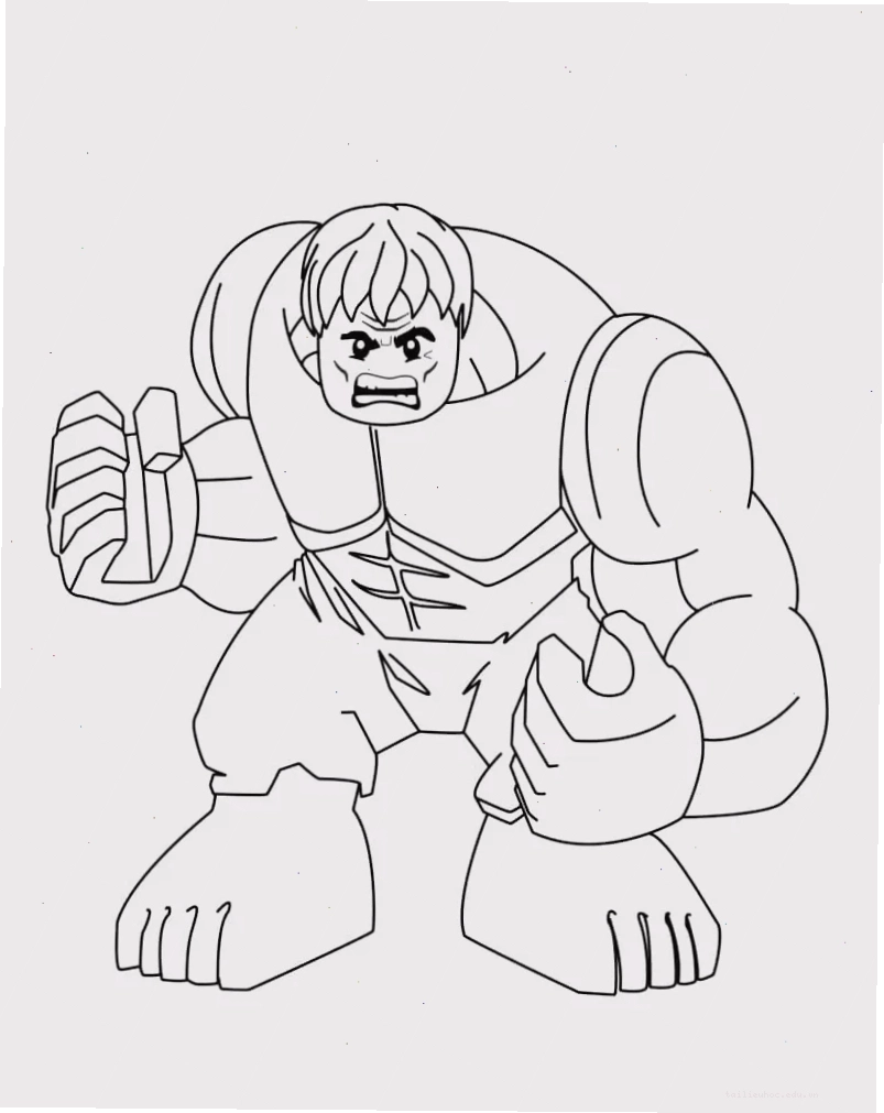 Hulk tranh tô màu người khổng lồ xanh biểu cảm