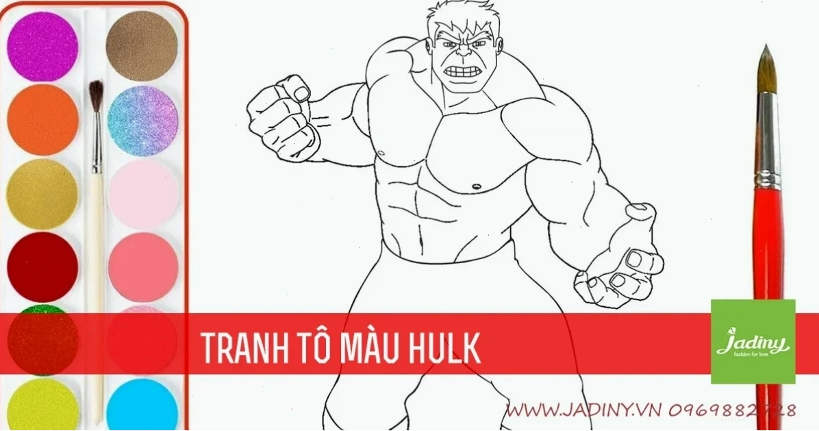 Hulk tranh tô màu người khổng lồ xanh cơ bắp