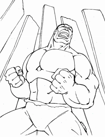 Hulk tranh tô màu người khổng lồ xanh cùng khiên