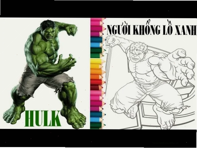 Hulk tranh tô màu người khổng lồ xanh đơn giản