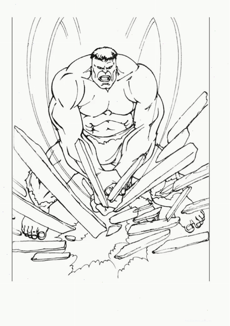 Hulk tranh tô màu người khổng lồ xanh gầm thét trong rừng