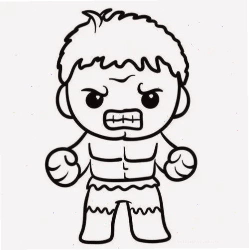Hulk tranh tô màu người khổng lồ xanh nắm đấm