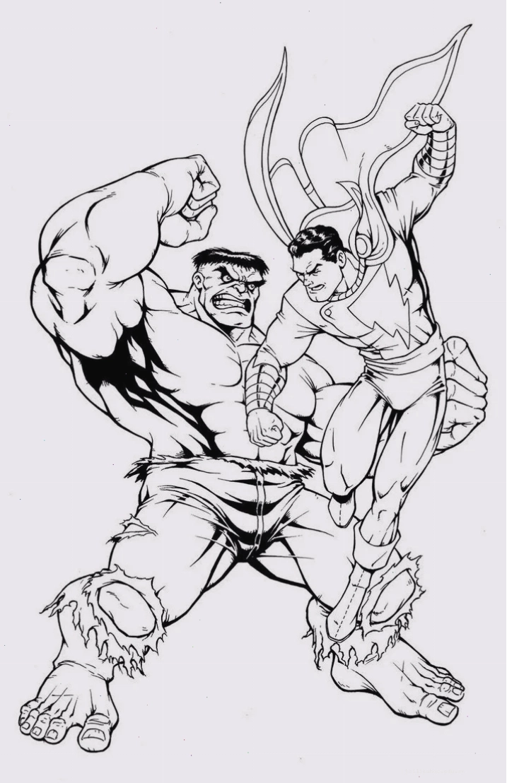 Hulk tranh tô màu người khổng lồ xanh nâng tảng đá lớn