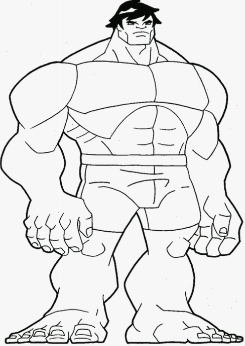 Hulk tranh tô màu người khổng lồ xanh ngồi bình tĩnh